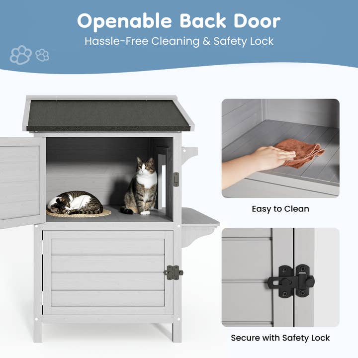 Heynemo - Wholesale Pet Cave - Cat/Dog - Outdoor Cat House for Multiple-Cats,Wooden Cat Shelter5