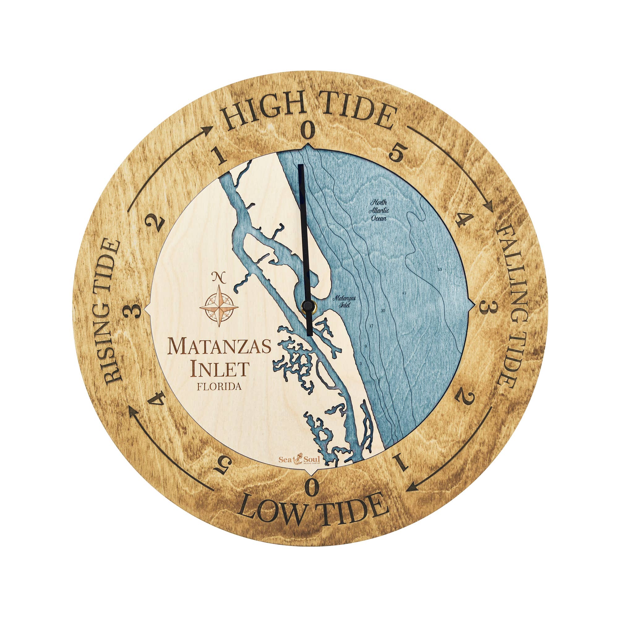Sea & Soul Nautical Chart Art - Wholesale Wall Clock - Florida East Coast Nautical Chart Tide Clock-Many Locations111