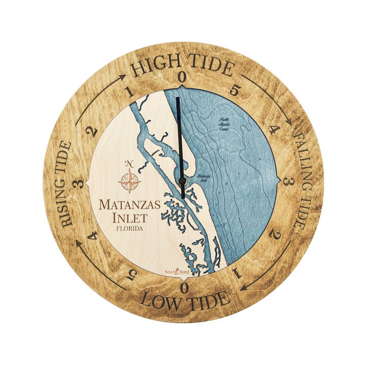 Sea & Soul Nautical Chart Art - Wholesale Wall Clock - Florida East Coast Nautical Chart Tide Clock-Many Locations111