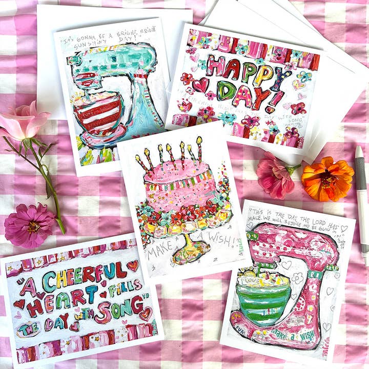 Tricia Robinson Art - Wholesale Stationery/Notecard Set - Celebrate Card Series2