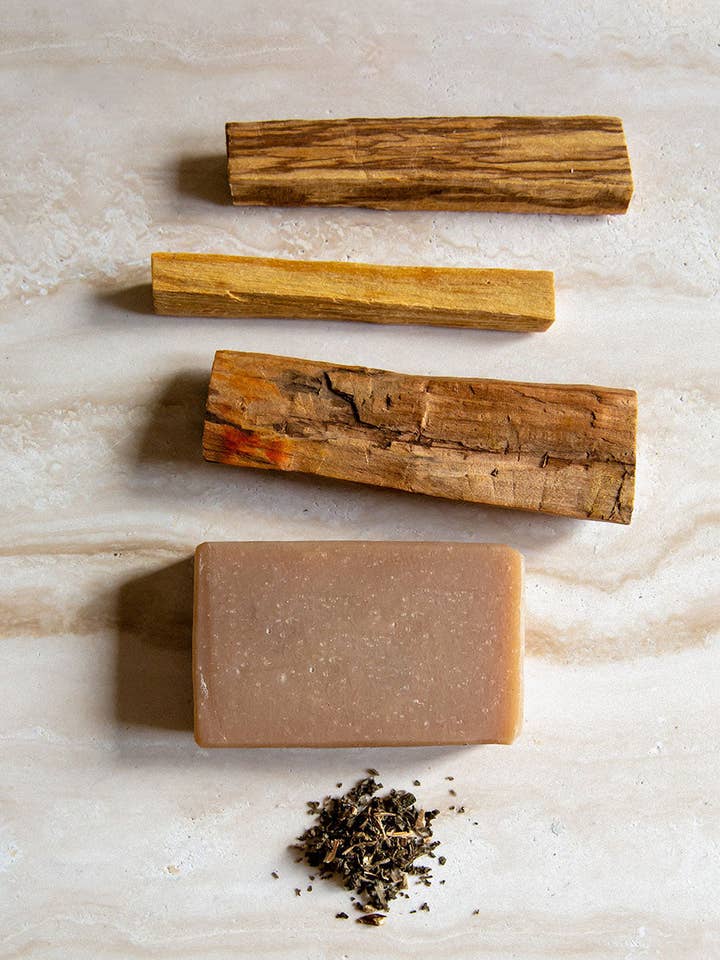 4 pack sandalwood and patchouli soap for wholesale by Fifth Origins