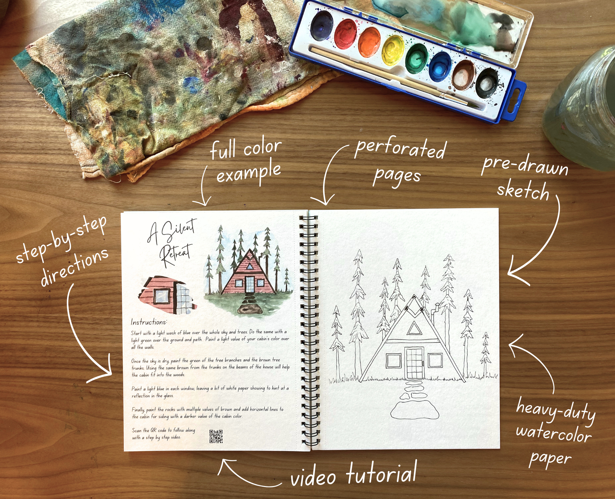 Alyssa Whetstone Art - Wholesale Crafts, Hobbies & DIY Book - Adventure Watercolor Workbook - With Video Directions3