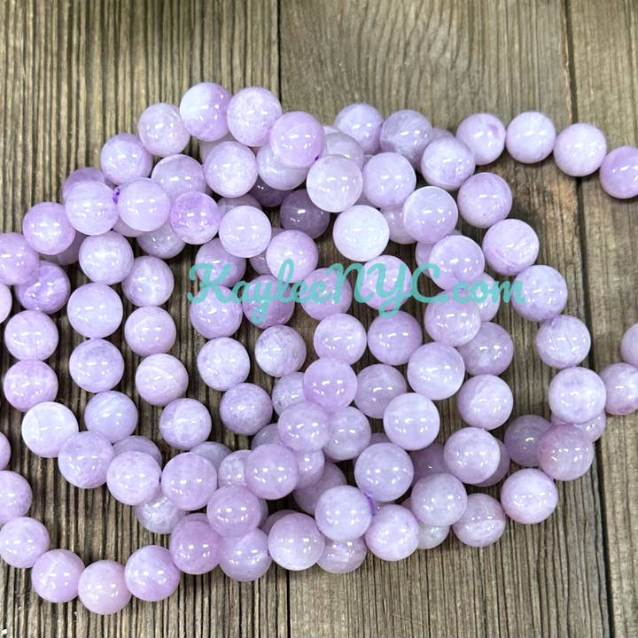 KayleeNYC - Wholesale Beaded Bracelet - Natural Kunzite 8.4-9mm 7.5” Crystal Bracelet1