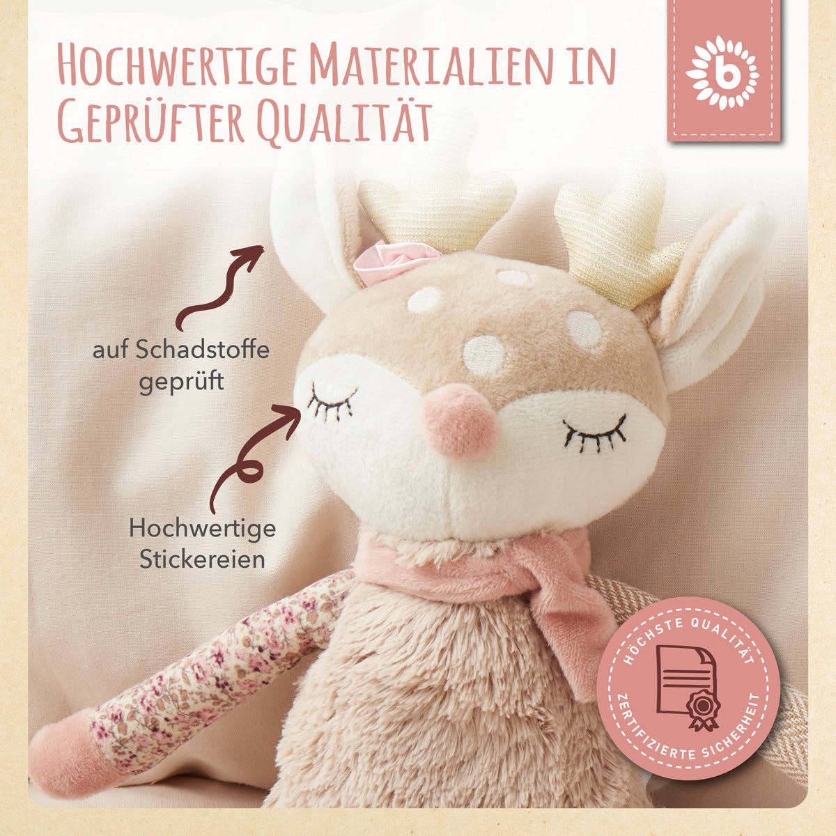 Bieco Spielwaren – wholesale Fyllda/plyschleksaker - Barn och baby – Leksaksfigur Hjorten Ella6