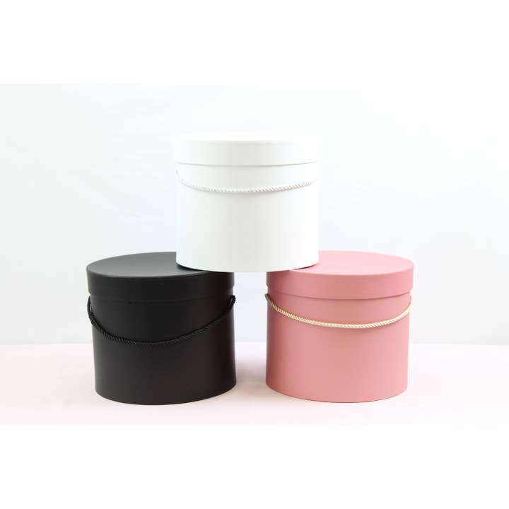 Elegant Design Supply - Wholesale Gift Box - Basic Round Flower Hat Box with Lid - Various Colors and Sizes - For Luxury Flower / Gift / Chocolate Strawberries Arrangements