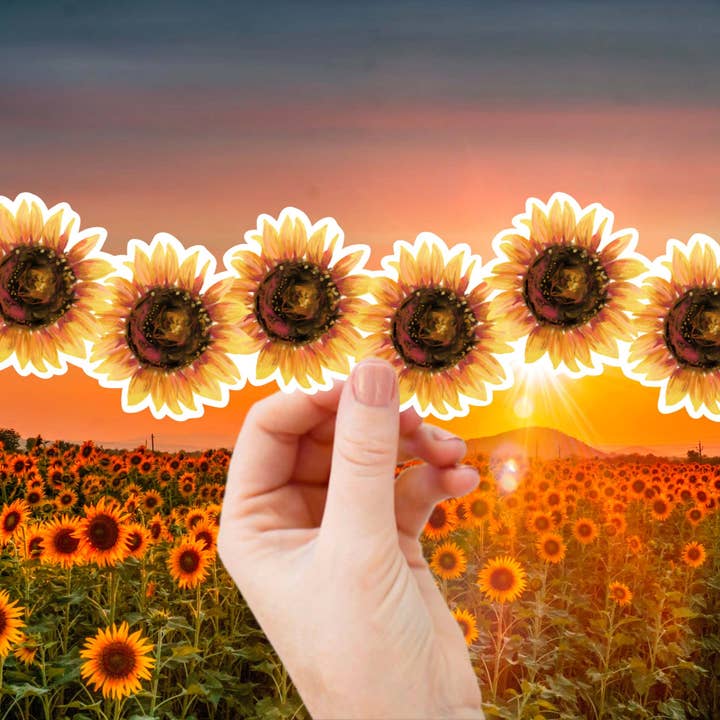 Extra Large Sunflower Sticker for wholesale by Studio Katie