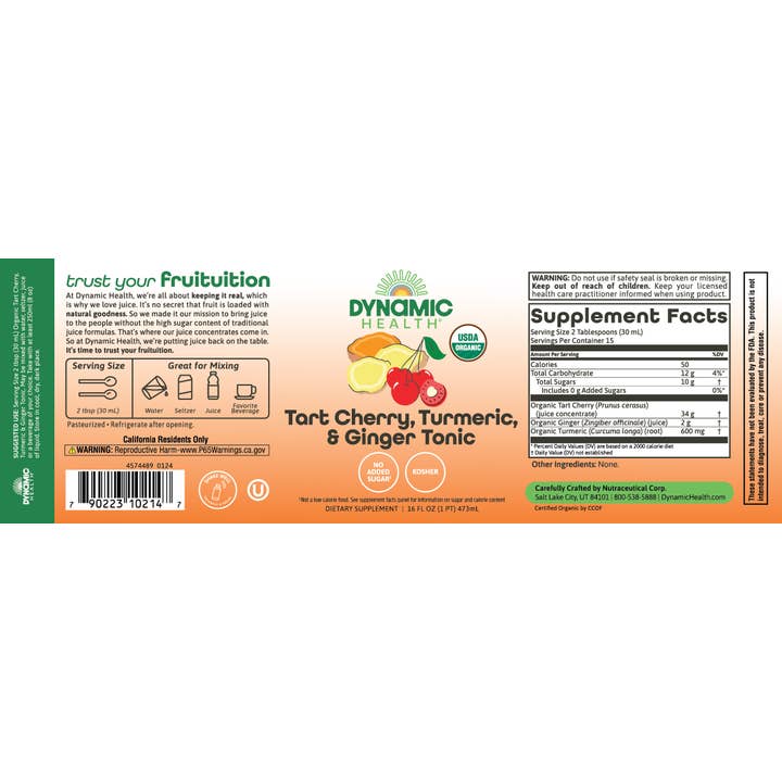 Dynamic Health - Wholesale Wellness Juice/Tonic - Tart Cherry, Turmeric & Ginger Tonic2
