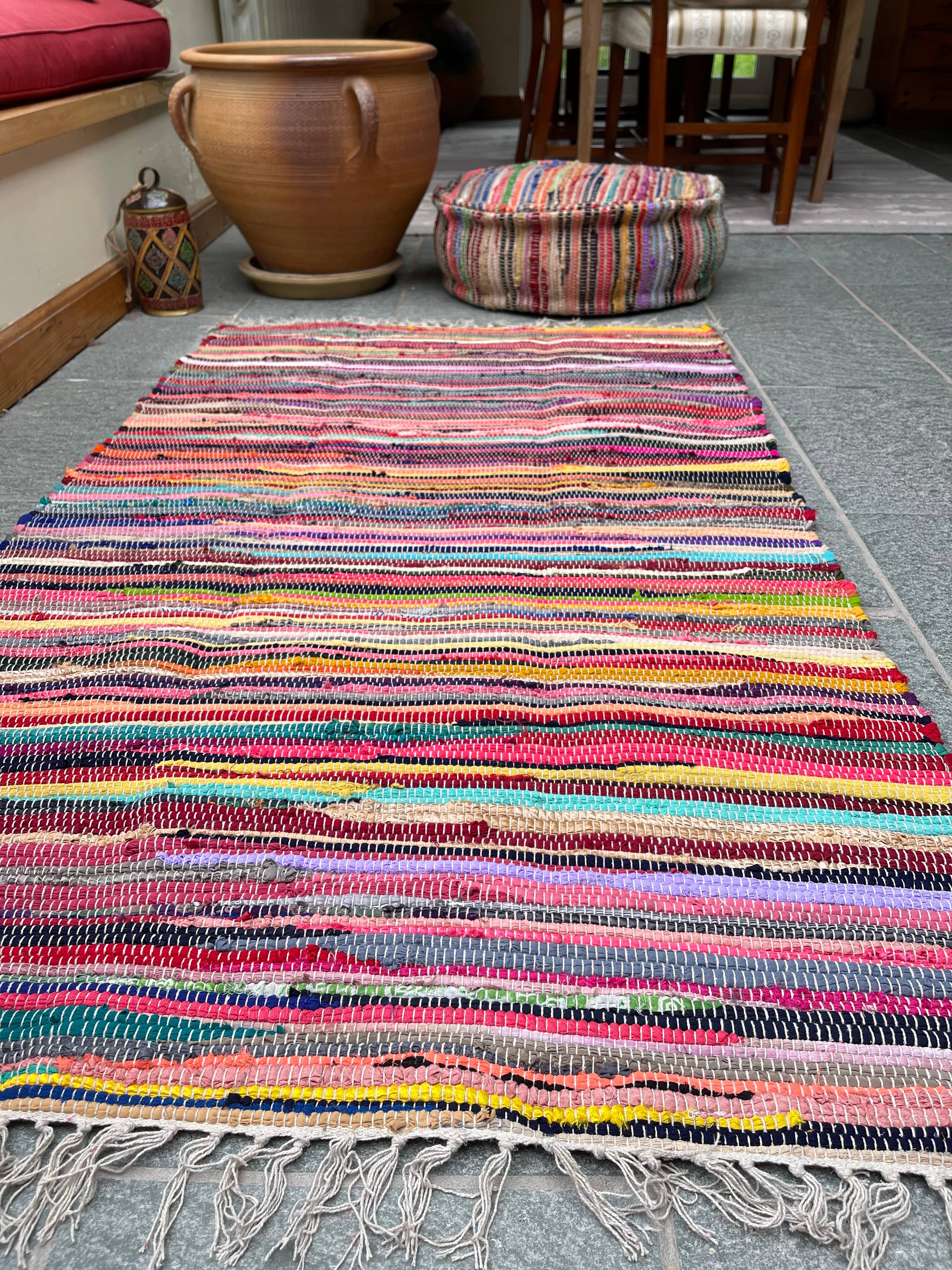 Second Nature Online - Venta al por mayor Alfombra pequeña - Alfombra de trapo SHANTI Shabby Chic, multicolor, diseño de tejido plano1