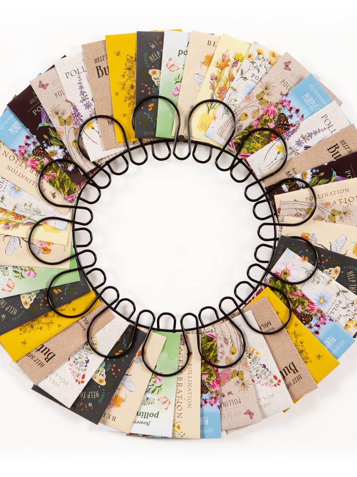 40 Piece Pollinator Flower Card Seed Packet Wreath for wholesale by Bentley Seed Co.