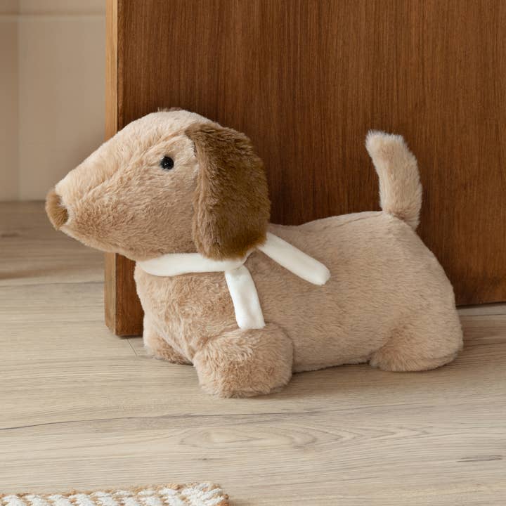 Samson Faux Fur Dog Door Stop Natural for wholesale by Riva Home