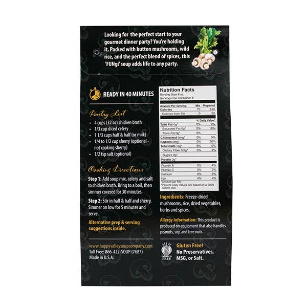 Happy Valley Soup Company - Wholesale Soup - Sherried Mushroom Soup1