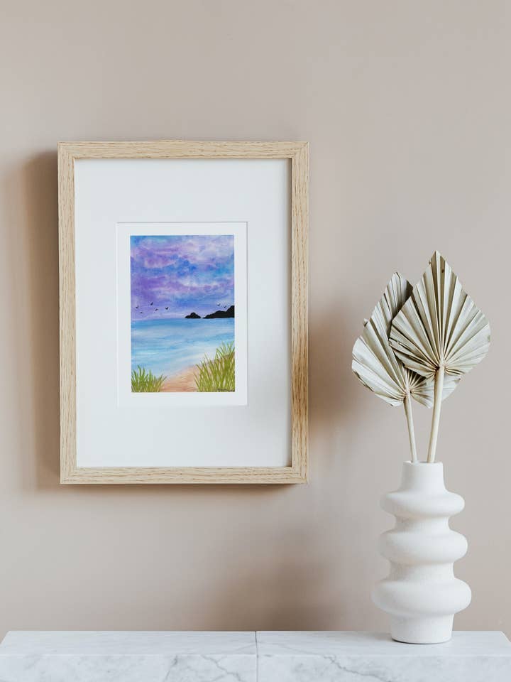 Washed Ashore | Beach | Original Watercolor Art Print for wholesale by Taylor Martone Art