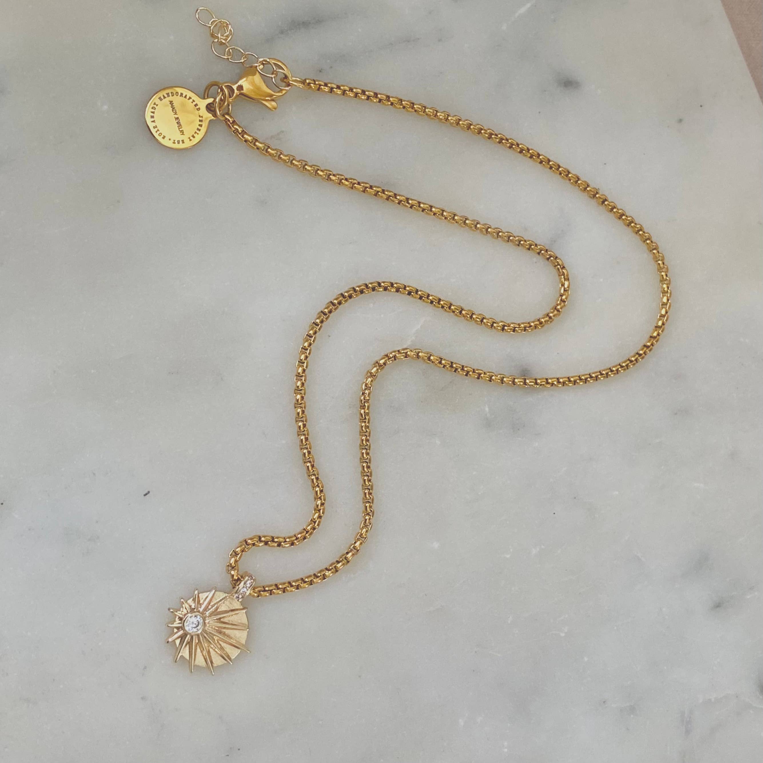 Amady Jewelry – Großhandel Kette mit Anhänger/Charm – Sonnenaufgang Zirkonia vergoldete Halskette Silber Ombre2