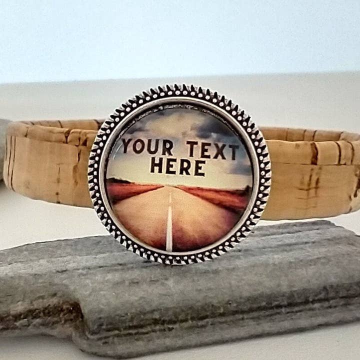 Piccadilly Pendants - Wholesale Bangle Bracelet - Nautical Cork Bracelet, Custom Images, Vegan Jewelry