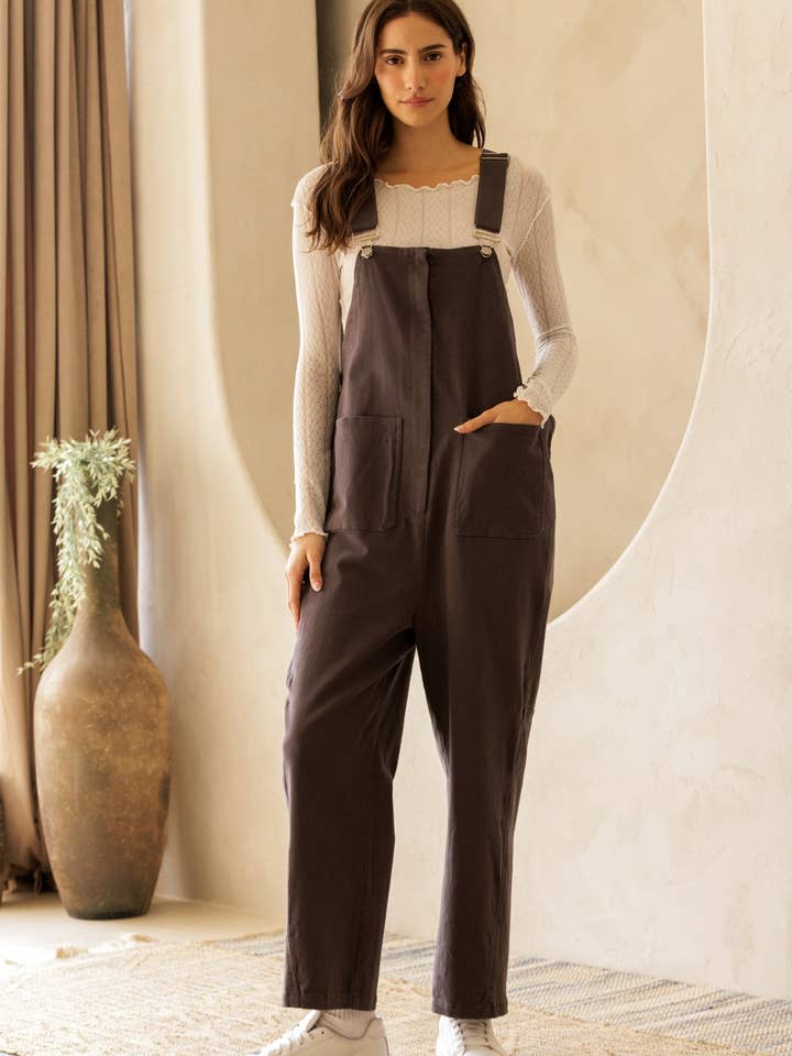 JJ10117 - WIDE LEG OVERALL JUMPSUIT for wholesale by STORIA