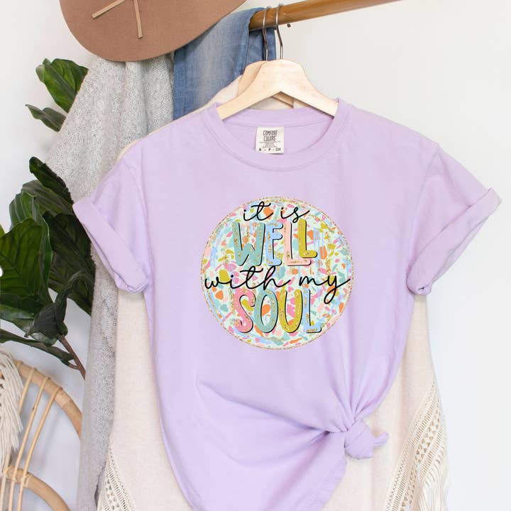 It is Well with My Soul Comfort Colors Tee for wholesale by The Luna T Company