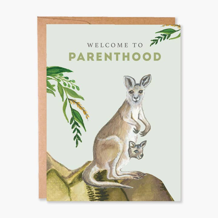 Novo cartão de bebê - Kangaroo por atacado de ColorOnTheCrib Inc.