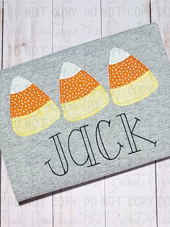 Applique Candy Corn Trio Shirt for wholesale by The Sweet Oak Boutique