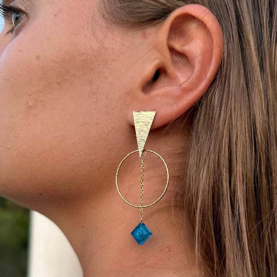 Brique d'Oreille - Vente Boucles d'oreilles pendantes - Boucles d'oreilles ethniques dorées - Les Voyageuses7