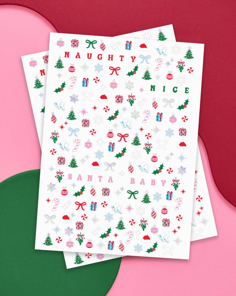 xo, Fetti - Wholesale Nail Art/Decal - Santa Baby Nail Stickers - 744 adhesive, Christmas Xmas3