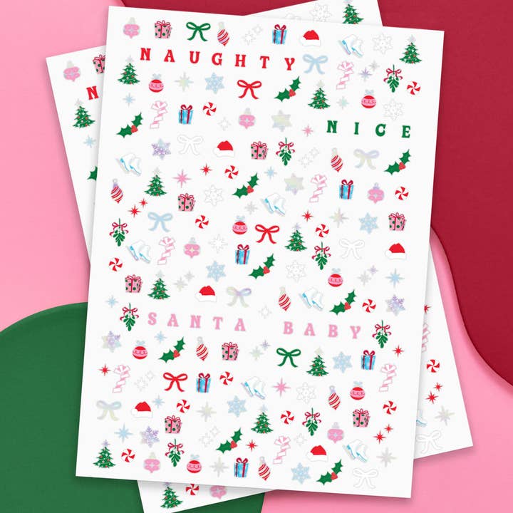 xo, Fetti - Wholesale Nail Art/Decal - Santa Baby Nail Stickers - 744 adhesive, Christmas Xmas3