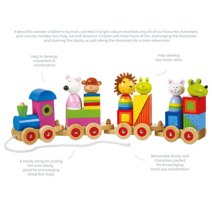 Orange Tree Toys - Wholesale Wood Toy - Kids - Animal Wooden Puzzle Train