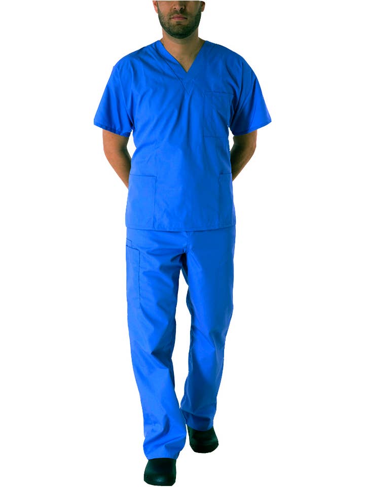 Eastern Off Price – Uniforme de saúde – Homem por atacado – Conjunto de Esfoliante Uniforme para Roupa de Trabalho Natural 39072 Azul