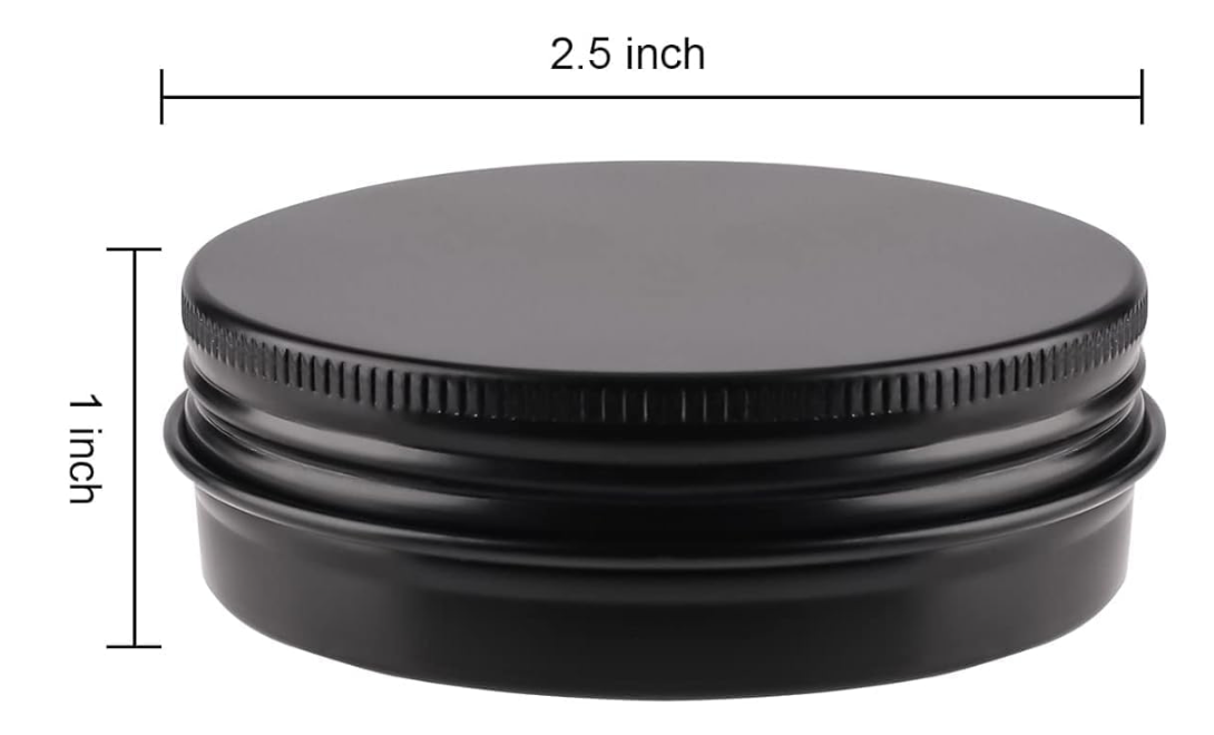 Candle Cabana – wholesale Jar/filled candle – 2oz Unlabeled Black Travel Tin Soy Candle-Bulk Private Label2