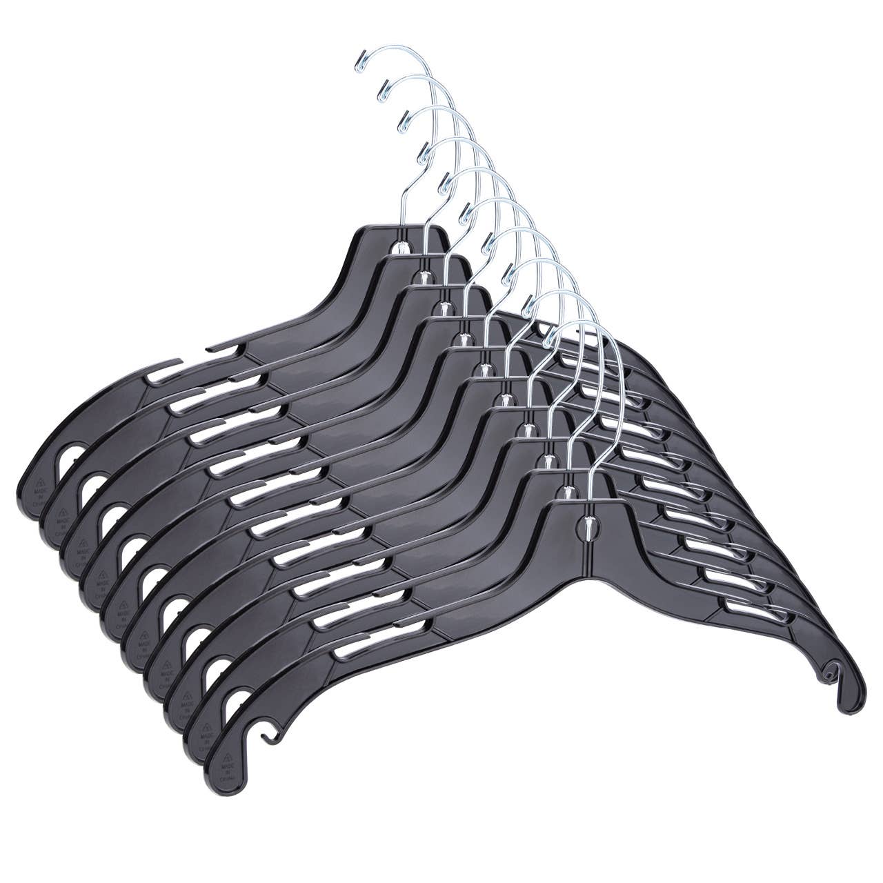 Store Supply Warehouse - Wholesale Clothes Hangers - 17" Economy Black Plastic Dress Hangers - Case of 1002