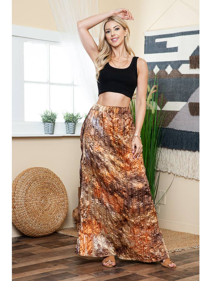Burgundy Apparel - Wholesale Skirt - Women's - BOHO TIE-DYE MAXI SKIRT WITH SIDE POCKETS7