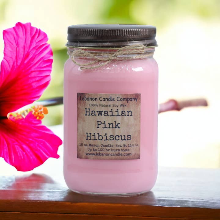 Lebanon Candle Company - Wholesale Jar/Filled Candle - Hawaiian Pink Hibiscus Candle