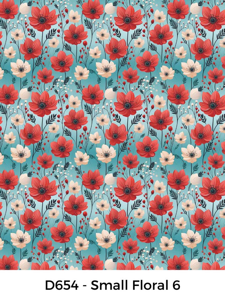 D654 - Florales pequeños - Telas Fabricart - 100% algodón para venta al por mayor de Artiq Textiles