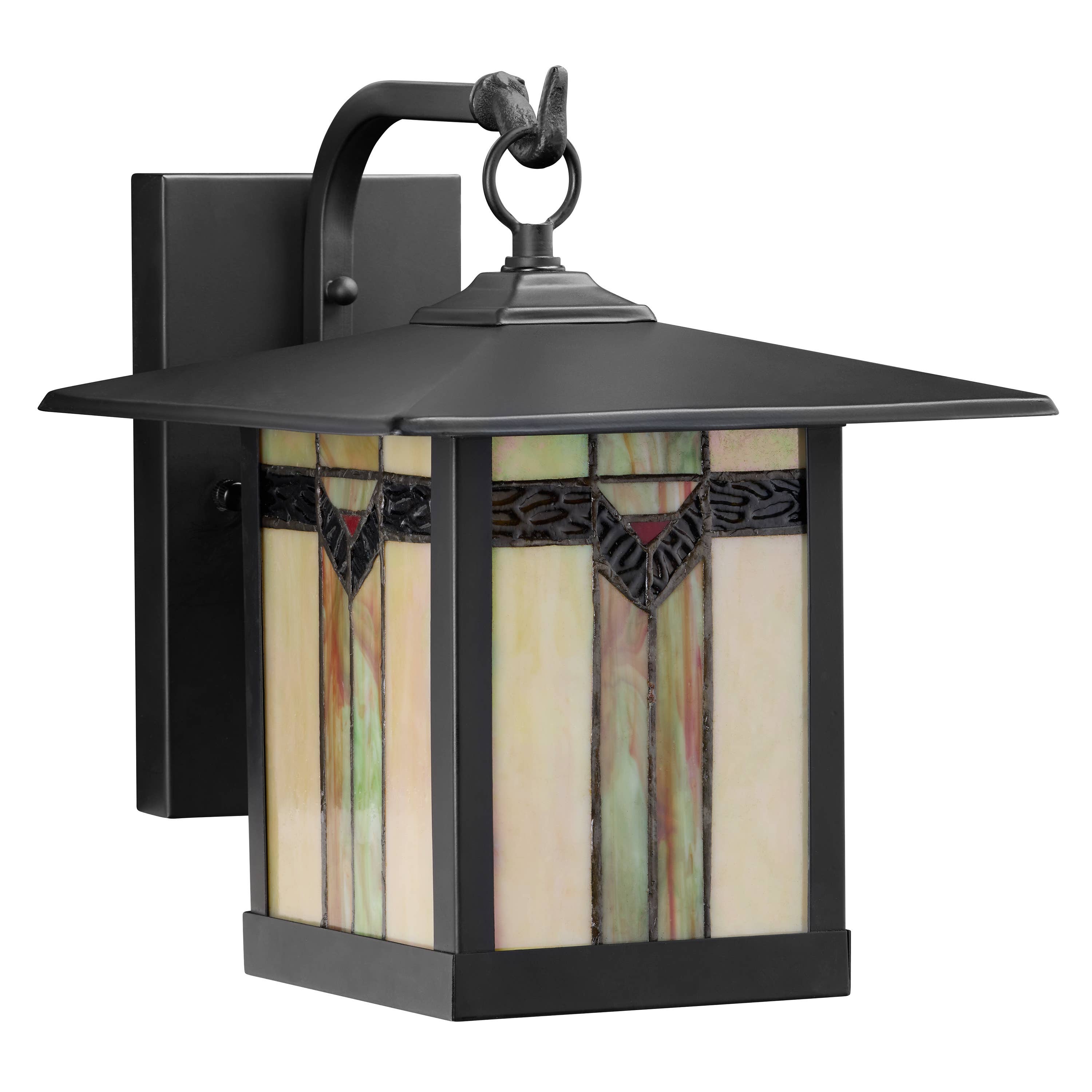 River of Goods - Wholesale Outdoor/Lawn Light - 11.75"H Louis Green Stained Glass Outdoor Light Fixture11