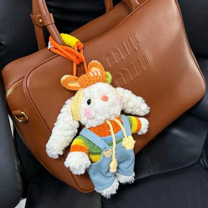 Porta-chaves de peluche Coelho Guaxinim Creme por atacado de MoodGold