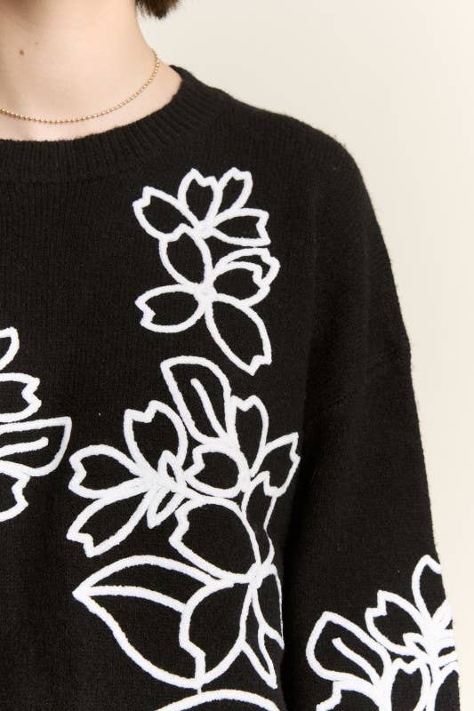 JADE BY JANE - Venta al por mayor Jersey de punto - Mujer - JERSEY DE PUNTO BORDADO FLORAL1