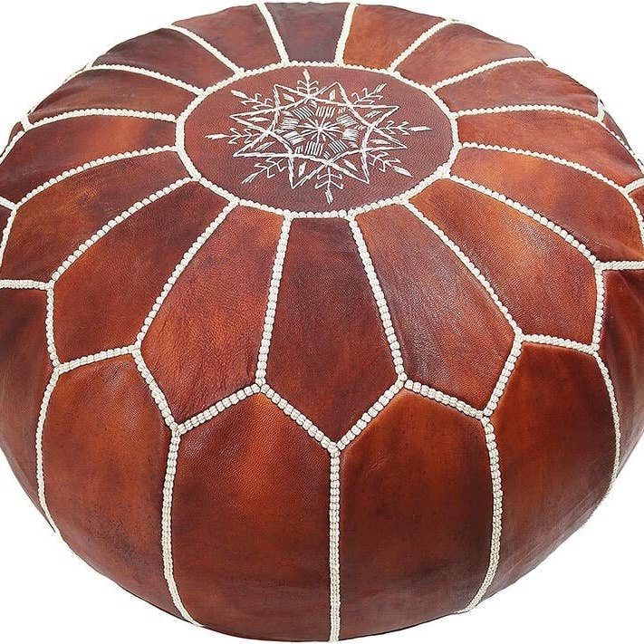 Moroccan Leather Pouf – Handmade by Skilled Artisans for wholesale by Simply Moroccan