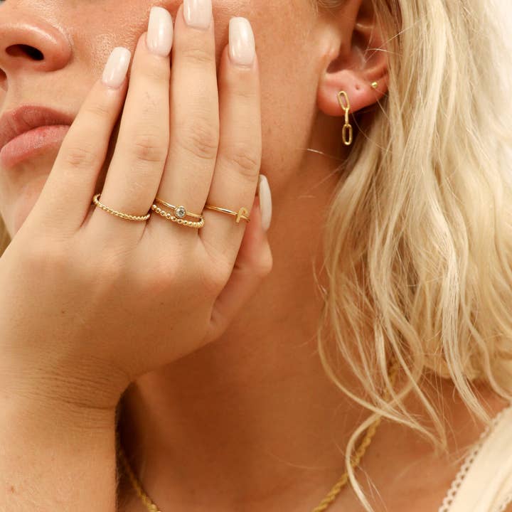 WJW - Wholesale Band/Stacked Ring - Stainless Steel Braided Stacking Ring - Hypoallergenic