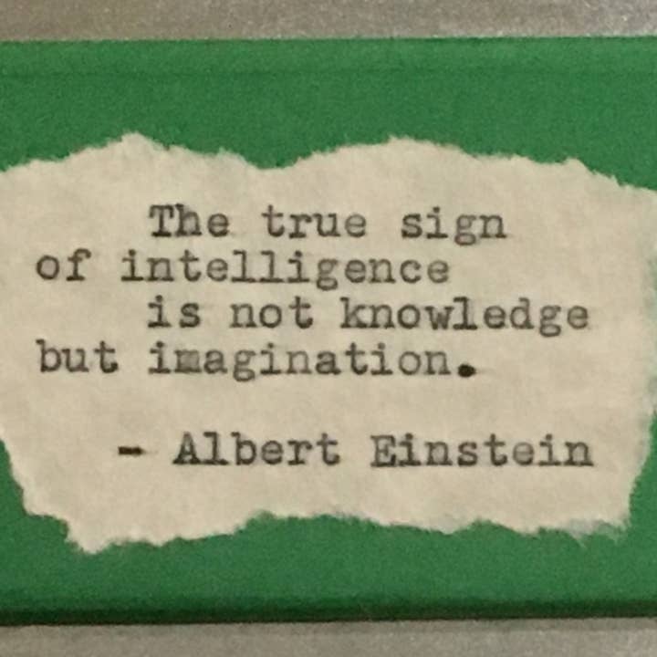 Inspirerende Albert Einstein håndlavet køleskabsmagnet for engroshandel hos StuckOnU Art