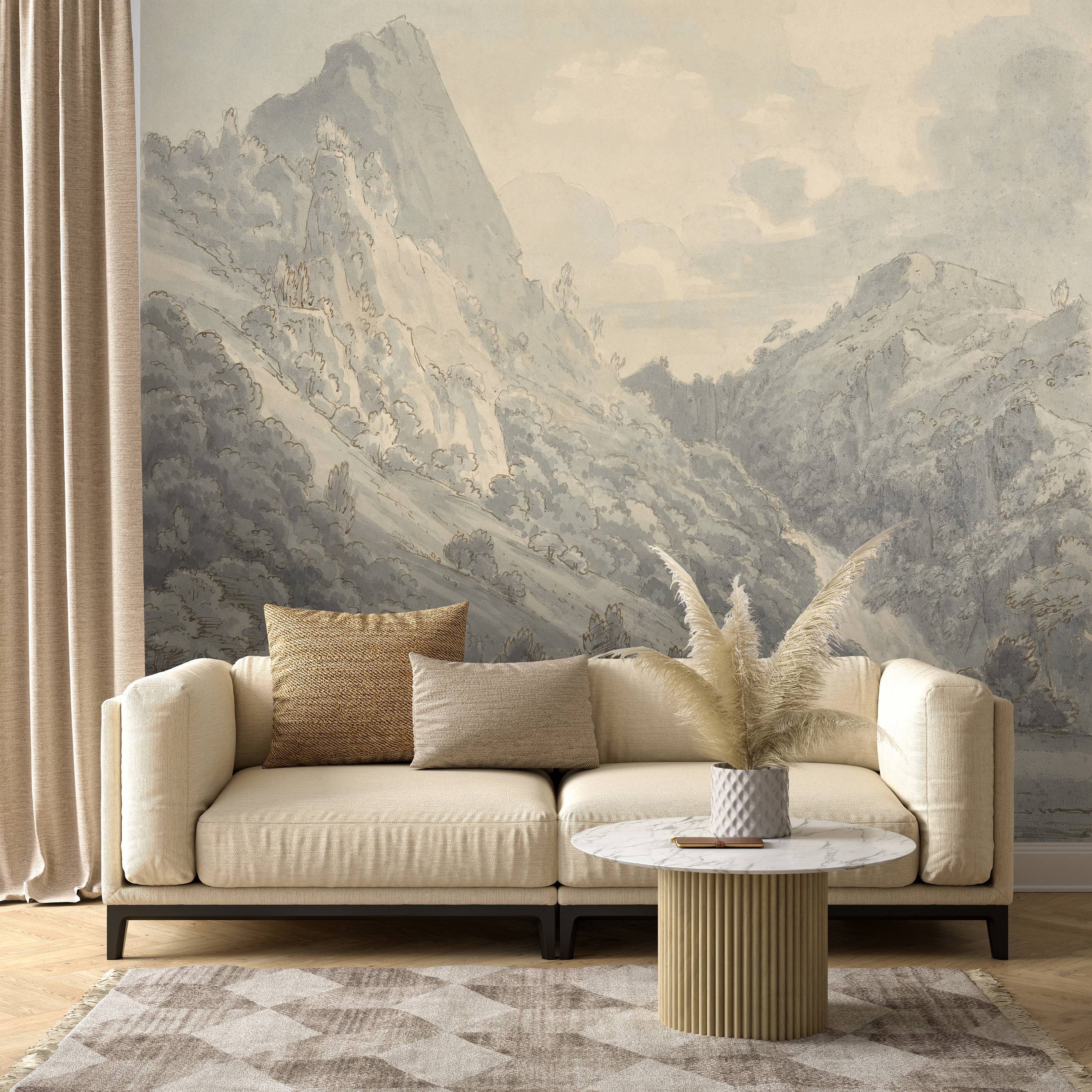 SimurgWallArts - Wholesale Wallpaper - Vintage Landscape Wallpaper,Forest Peel and Stick Wall Mural8