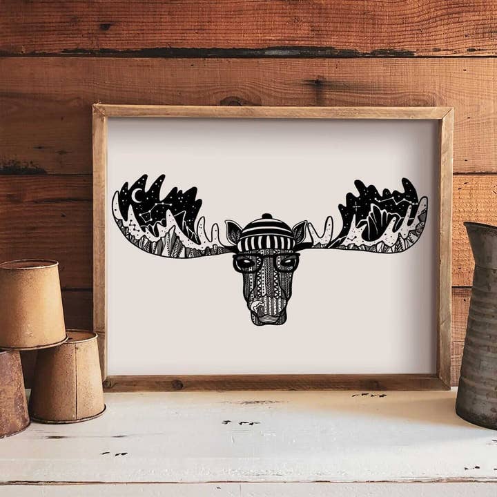 Afdruk met elandenkop voor wholesale door Mountain Mornings