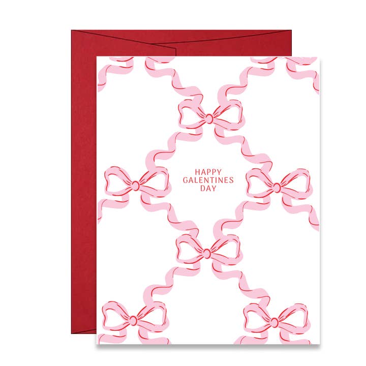 Glad Galentines Day Bows Letterpress-kort för wholesale av Stack Paper Press