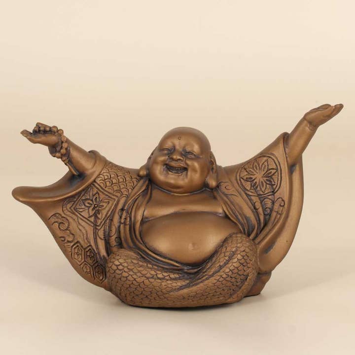 Buddha Groove - Wholesale Decorative Figurine - Welcoming Cheering Happy Buddha Statue3