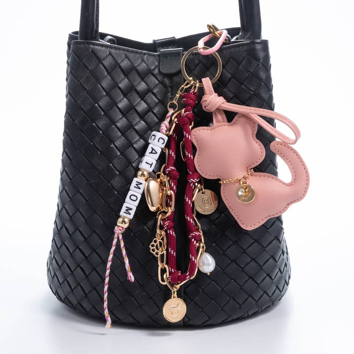 Cat Mom Bag Charm for wholesale by Miami Chains & Co.