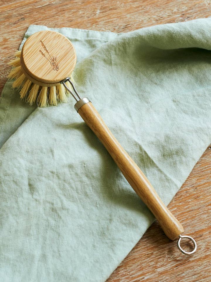 Bamboo Dish Brush with Sisal Bristles for wholesale by The Conscious Store