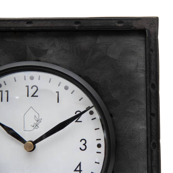 Foreside Home & Garden - Wholesale Desk Clock - Logan Farmhouse Black Metal & Plexiglass Tabletop Clock5
