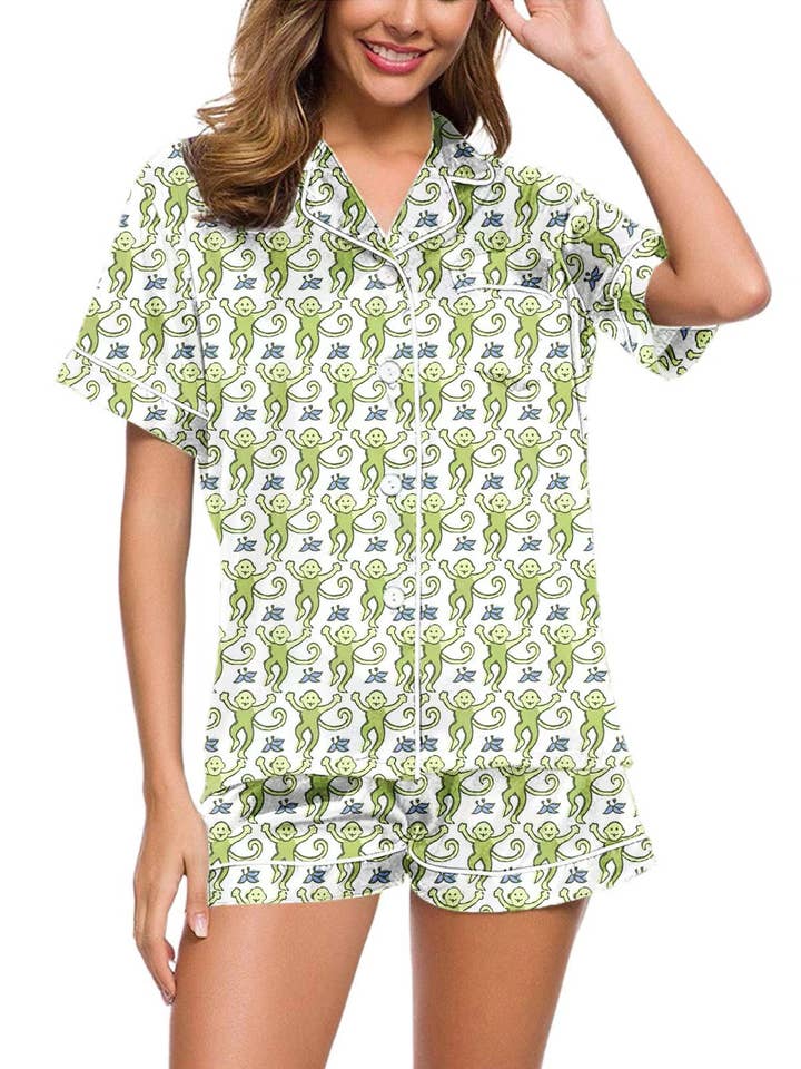 Rosa Clothing - Wholesale Lounge Set - Women's - Comfy Tiger Print Short Sleeve Pajama Set10