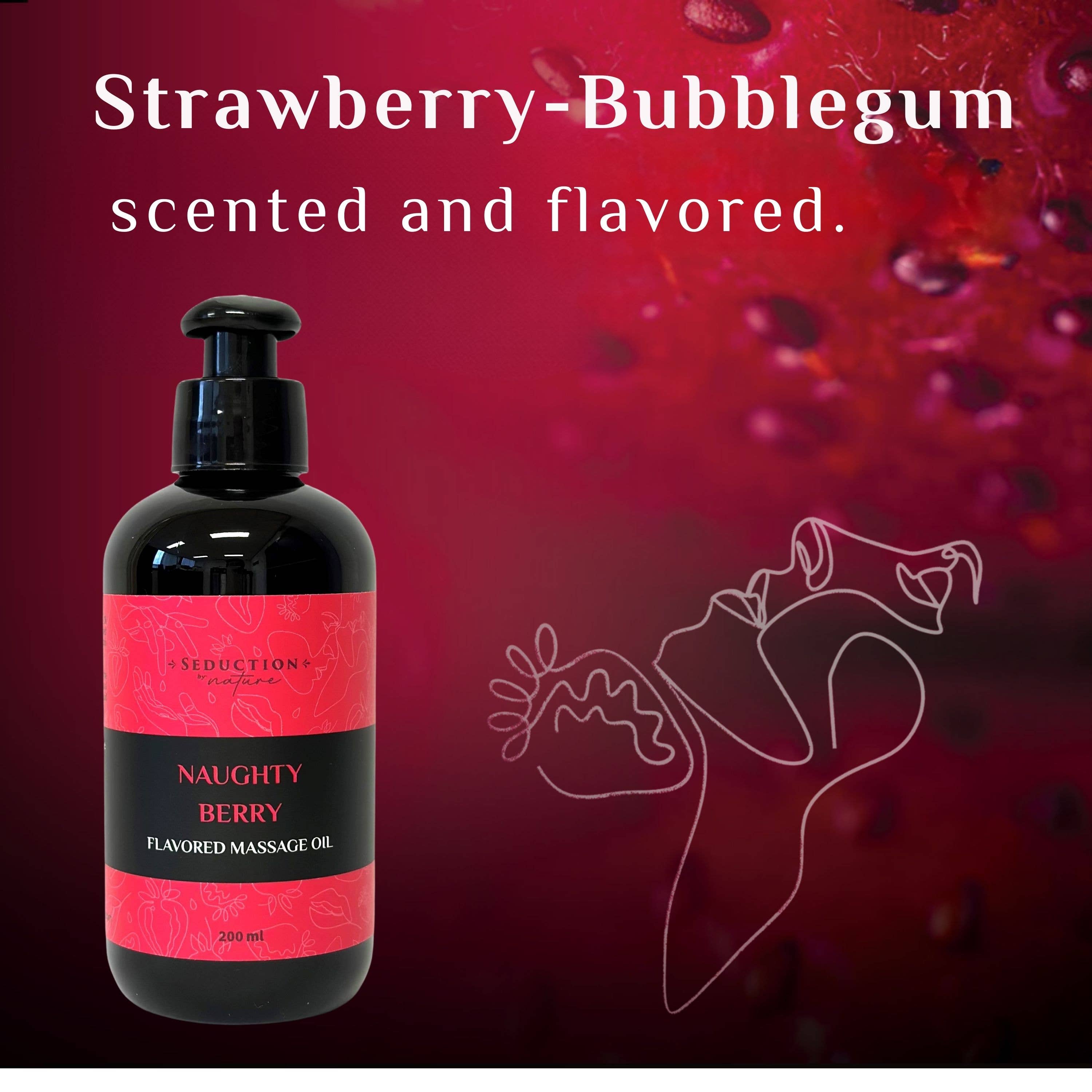 Seduction by Nature - Wholesale Massage Oil/Gel - Naughty Berry - Kissable Massage Oil7