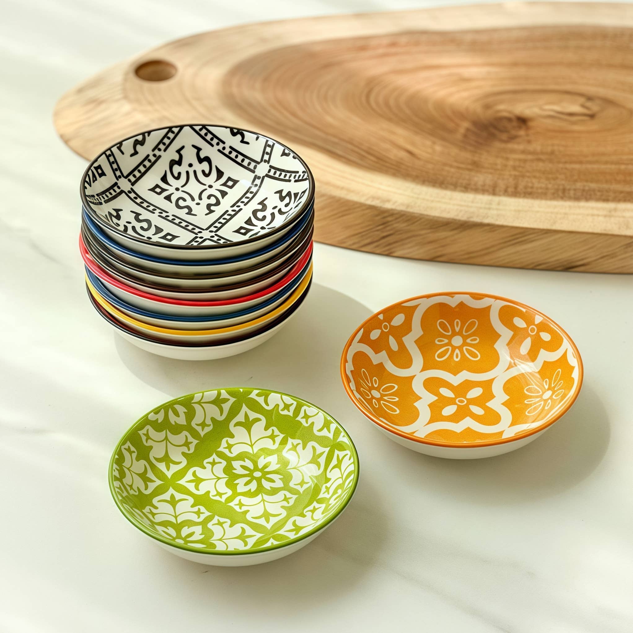 Otterware - Vente Bols à condiments/sauces - Plat à sauce en céramique peint à la main bohème12