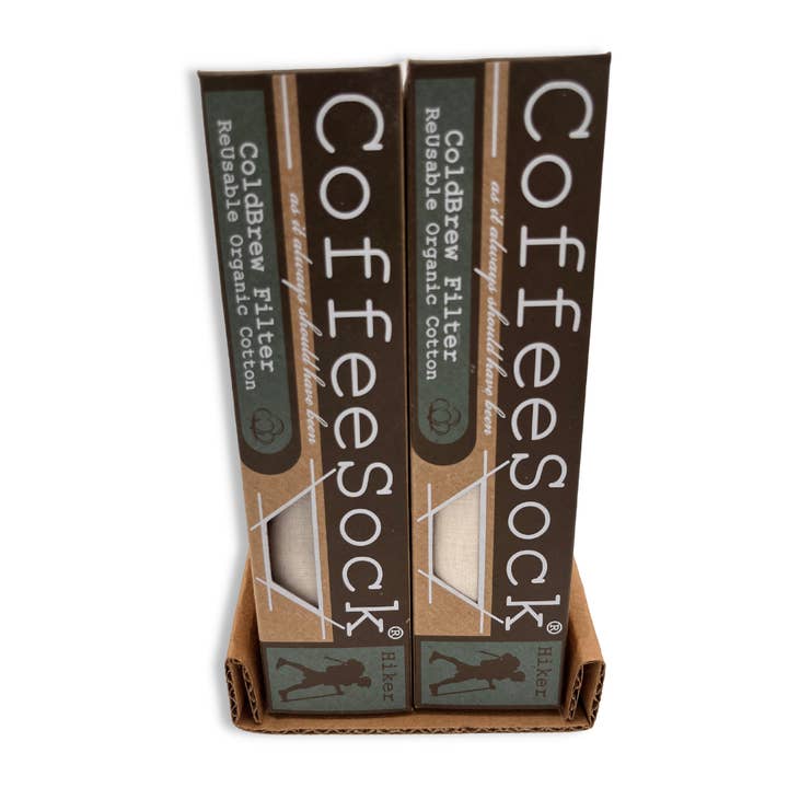 CoffeeSock - Wholesale Coffee filter - Reusable Organic Cotton ColdBrew Coffee Filter- Hiker2