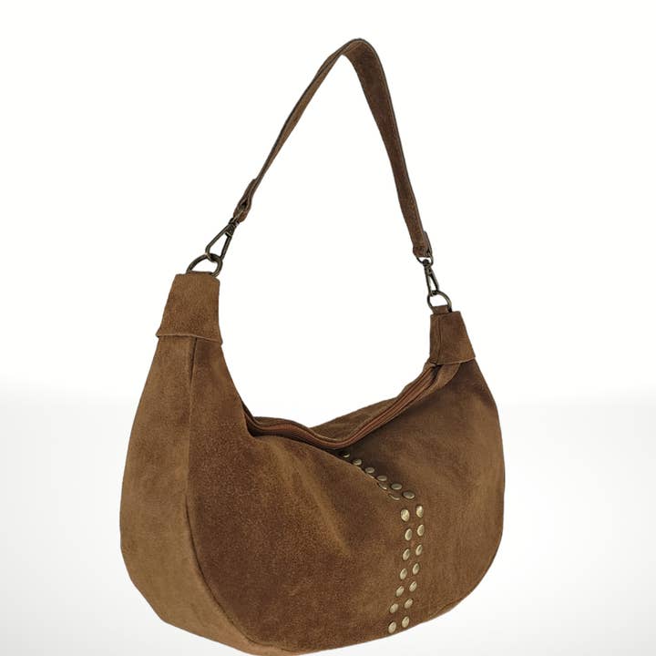 ITALIAN'S LEATHER - Wholesale Shoulder Bag - Women's - Suede Leather Bag Monica 040806